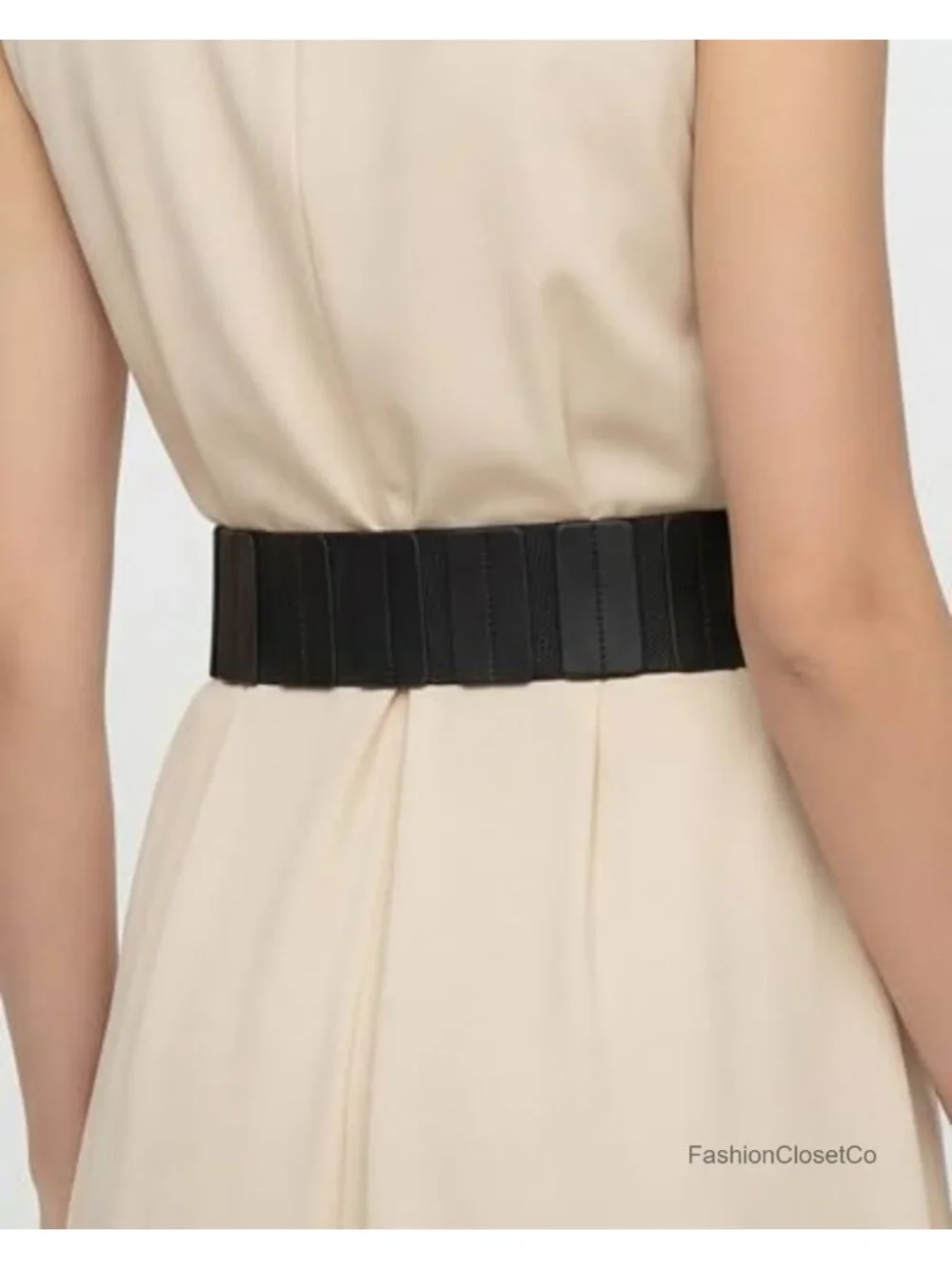 Wide Faux Leather Gothic Hook Buckle Belt with Pyramid Studs